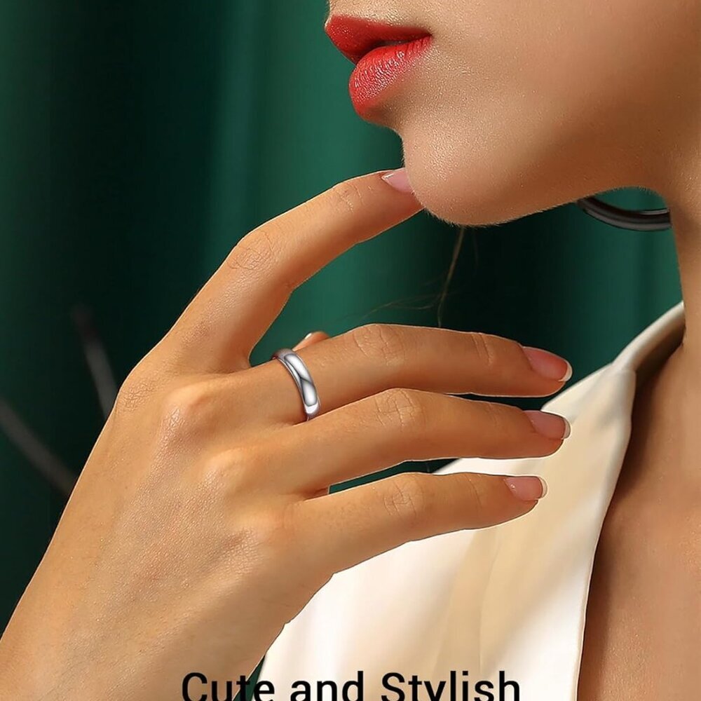 925 Sterling Silver Adjustable Stackable Ring For… - image 2